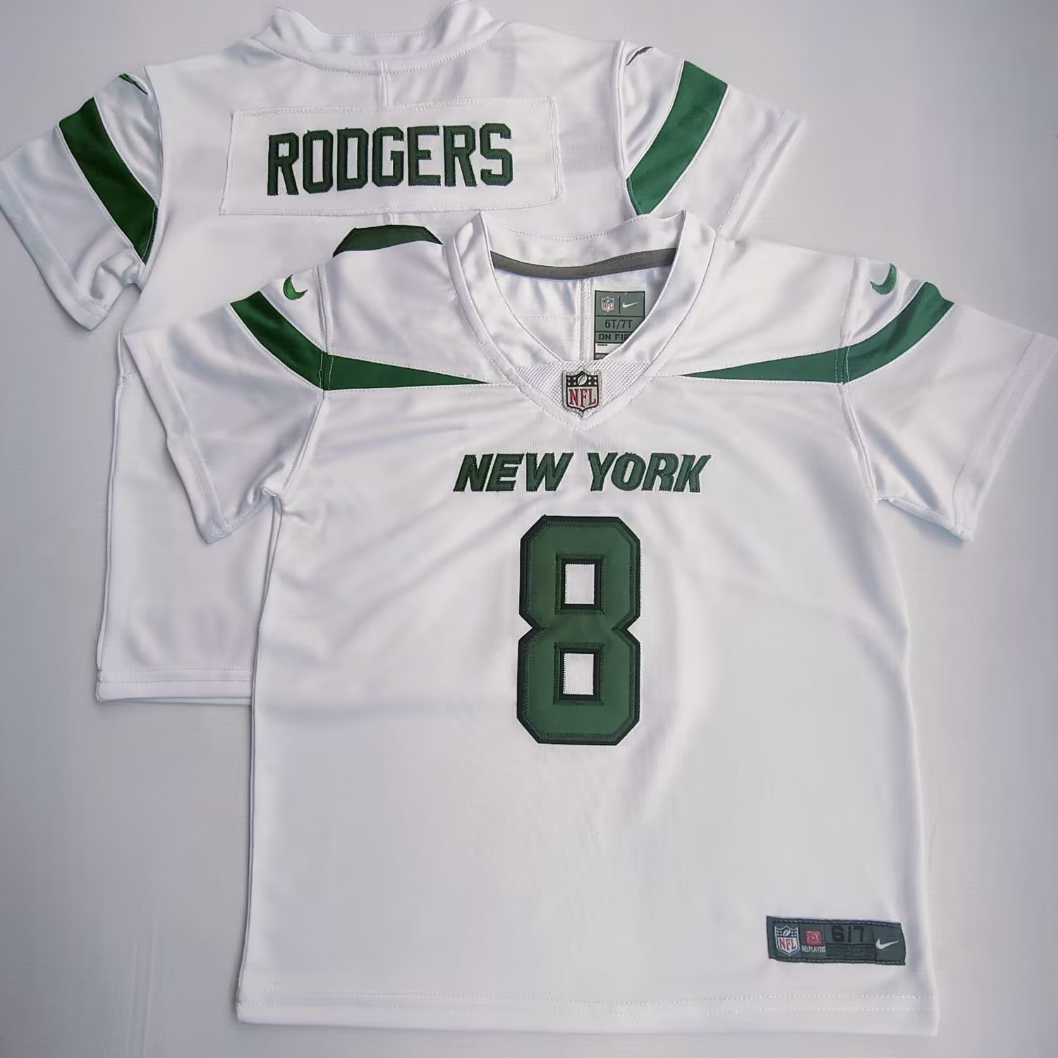Toddler Nike New York Jets #8 Aaron Rodgers White Team Color Stitched NFL Vapor Untouchable Limited Jersey